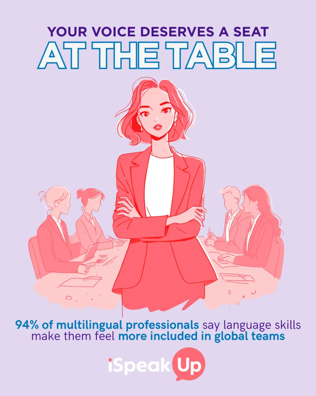 Confident professional woman expressing her voice in a business meeting